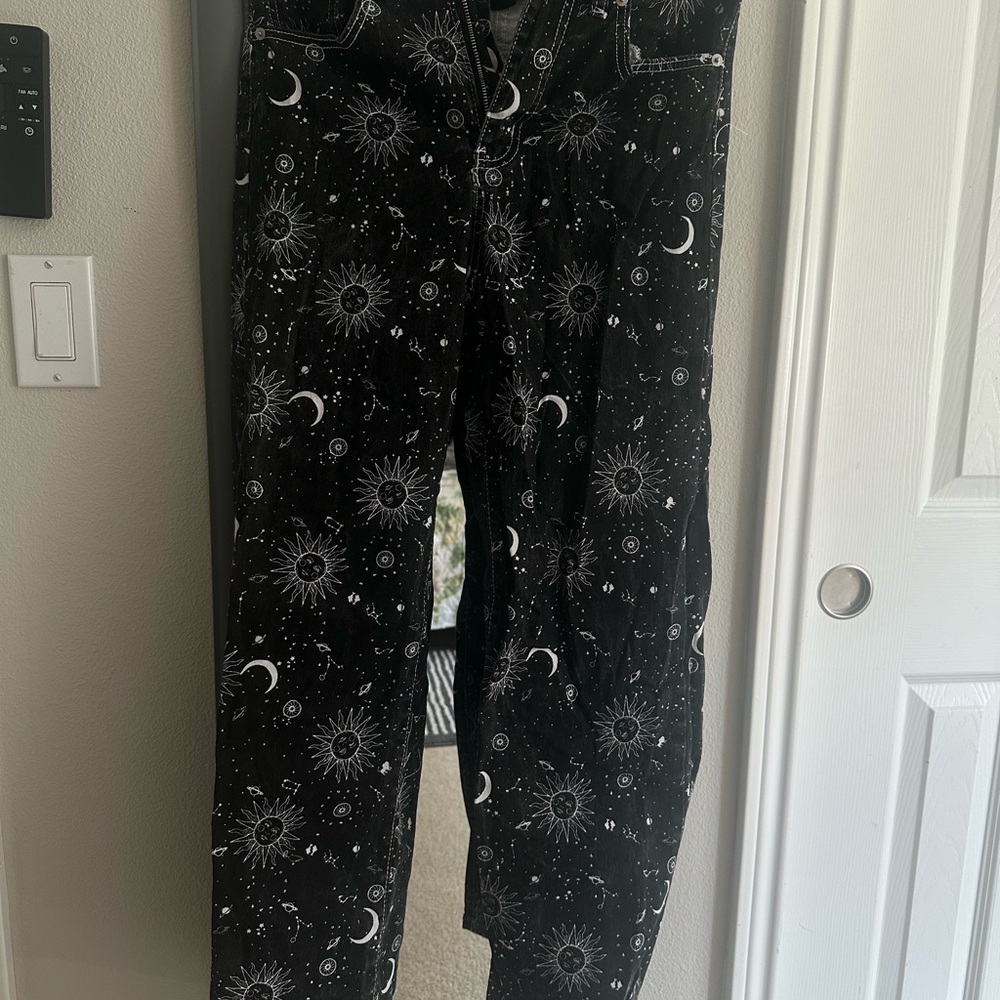 Black and White Celestial Straight Leg pants